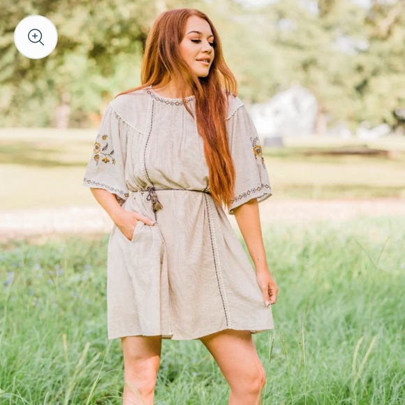 LAYERZ CLOTHING | Wander Boho Cream Embroidered Lagenlook Midi Dress 100% Cotton - Picture 1 of 14